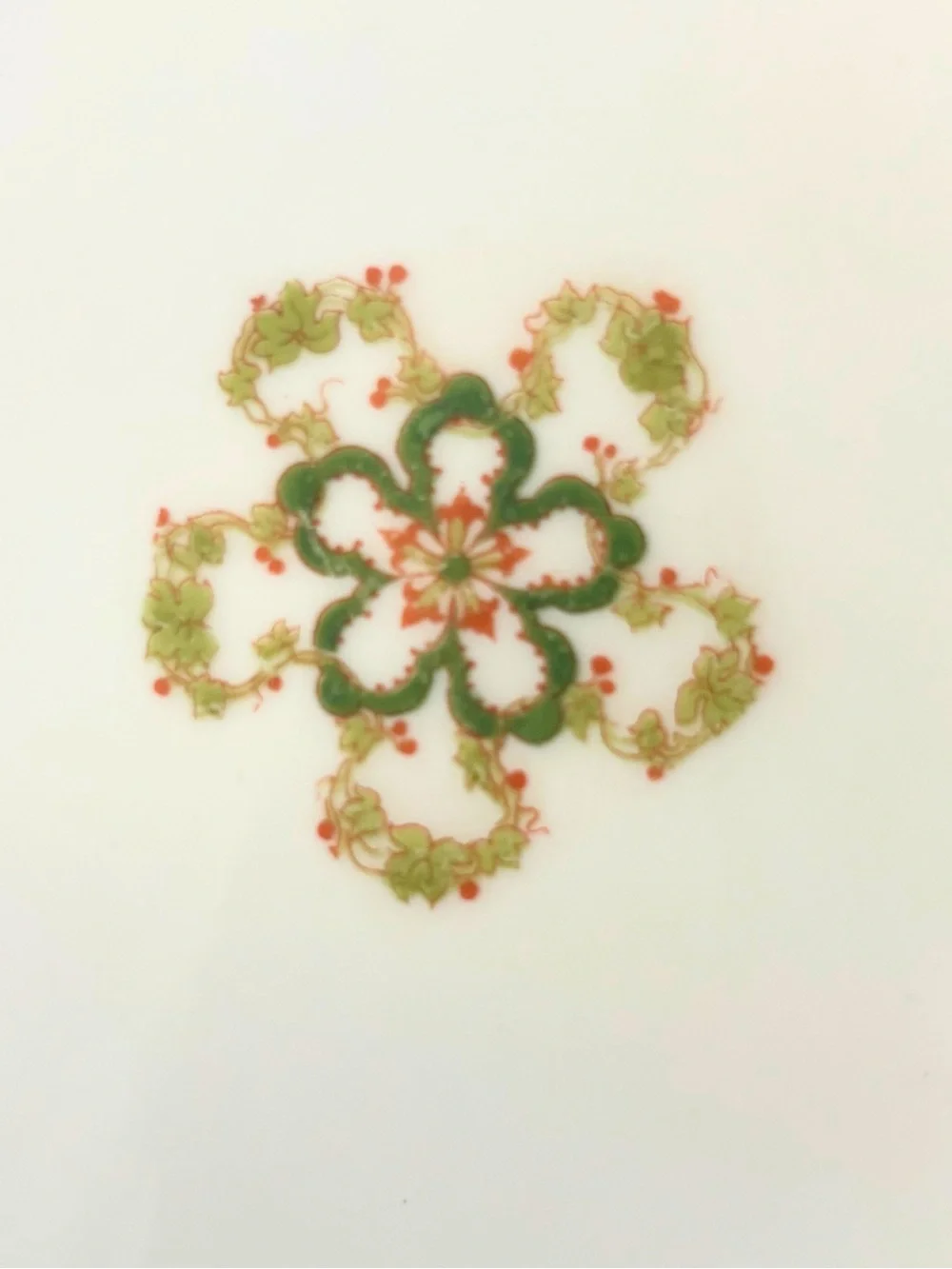 Antique Haviland Limoges Schleiger 579 7.5” Salad Plate Green Red Gold